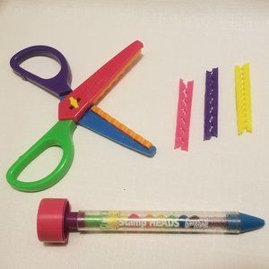 Lisa Frank craft scissors and Stamp Heads pen